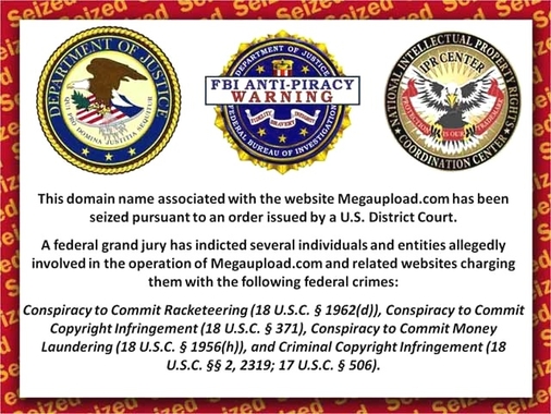MegaUpload FBI Banner